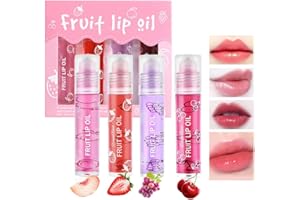 MORNERY Lip Oil Set - Roll-On Lip Gloss Set/Fruity Flavors Lip Balm Liquid Lipstick/Moisturizing Lip Glow Oil Lip Care For Girls Women