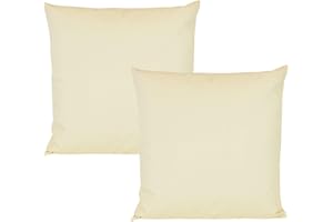 JACK 2er Set Outdoor Kissenhülle Kissenbezug 50x50cm Wasserfest Sitzkissen Lounge Kissen Garten Stuhl Lotus Effekt, Farbe:Beige