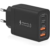 YISH USB C Charger Fast Charging 32W PD3.0 4-Port Charger Type C Plug | With 2 USB C+ 2 USB A Mobile Charger Fast Charging Co