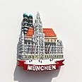 Muyu Magnet Souvenir 3D Munich Germany Fridge Travel Gift Collection Home Kitchen Decoration ic Sticker, Munich Germany Refrigerator