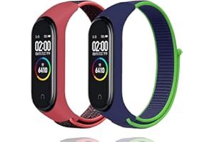 Keecuty Nylonowa bransoletka do Xiaomi Mi 6/5/4/3 i Amazfit Band 5, regulowana, nylonowa, zapasowa, kompatybilna z XiaomiMi 6/5/4/3 i Amazfit Band 5, dla kobiet i mężczyzn