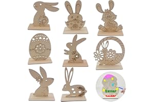 LANKERDO Osterhasen aus Holz zum Bemalen, 20 Stück Osterhase Holz DIY Osterhasen Ostern Deko Osterschmuck Ostern Holz Schmücken Ornamente Holzornamente Osterhase Deko Ostern Hasen aus Holz Deko-Hase für Kinder