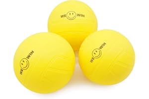 Aolowewin Spike Replacement Balls | Roundnet Game | Strong Bounce 3.5-Inch Yellow Soft Rubber Balls 3-Pack | Lawn Beach Volleyball (3)