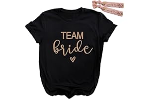 Crusward Team Bride T-Shirt Donna, Magliette Addio al Nubilato, Sposa Maglietta Addio al Nubilato Donna Costume per Addio Nubilato