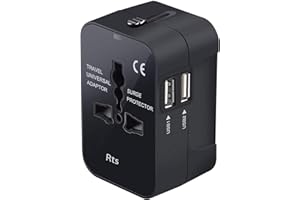 rts Universal Travel Adapter, International All in One Worldwide Travel Adapter and Wall Charger with USB Ports with Multi Ty