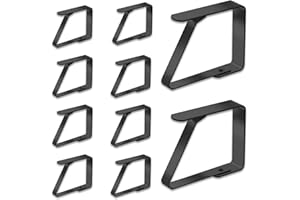 Jinpojun 10 Pezzi Tovaglia Clip in Acciaio, Ganci Fermatovaglia Morsetto Inox per Outdoor Picnic Party, Adatto a Tavoli di 1-3 cm di Spessore (5 x 4cm)
