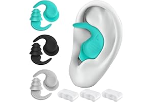 PNRSKTER Ear Plugs, 3 Pairs Ear Plugs for Sleep, Soft Noise Cancelling Ear Plugs, Silicone Swimming Ear Plugs Adults for Sleep, Focus, Swimming, Snorkel, Bathing