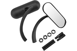 KATUR Specchietti retrovisori Mini ovali Personalizzati per Moto con specchietto retrovisore Nero Ovale Specchio in Alluminio e Vetro di Alta qualità per Harley Davidson Sportster Dyna Softail