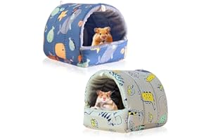HMCEY 2 Pezzi Letto per Porcellini D'India Casetta,Cuccia Coniglio Interno,Cuccia per Piccoli Animali,Cuccias per Criceto,Letto Criceto Inverno,Lettos In Peluche per Criceti per Conigli Nani, Cincillà