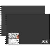 ARTME A5 horizontal drawing pad pieces 160gsm 30 sheets bound in | Cold Pressed Thick Acid Free Paper Perforated Pages for Pe