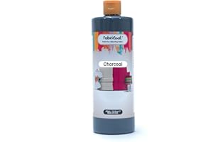 FabriCoat Fabric Paint - Used for Restoring or Changing the Colour of Upholstery, Soft Furnishings, Car Interiors, Clothing, & Footwear. (250ml, Charcoal)