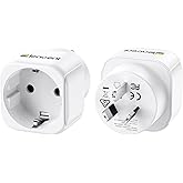 LENCENT 2 Pieces Adapter Plug AU Type I from Spain to Australia | 2-Pin European to 3-Pin China Adapter for Australia, Argent