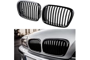 LMYDIDO Parrilla frontal de repuesto para BMW Serie 5 E39 1996 – 2004 LCI modelo, Auto Sport Riñones, Negro brillante (una sola línea)