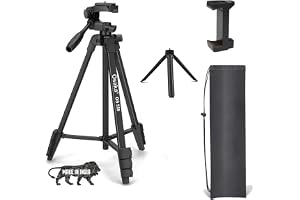 Osaka OS 550 Tripod 55 Inches with Table Tripod, Mobile Holder and Carry Case for Smartphone & SLR Camera Portable Lightweight Aluminium Tripod