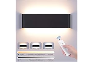 Elitlife LED Wall Lights Indoor, Up Down Wall Light dimmable 20W Adjustable Temperature 2700K-6000K Wall Sconce Lamp Modern Style Perfect for Bedroom Living Room Hallway Corridor Stairs (Black)