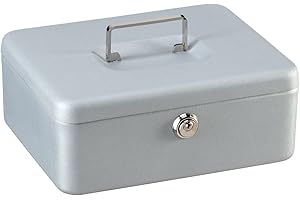 Burg-Wächter Geldkassette abschließbar mit Schlüssel und Hartgeldeinsatz, hoch, Stahlblech, Universa CKS 250, Silber