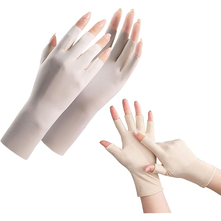 Yolev Sun Protection Fingerless Gloves - 4 Pairs UV Blocking Wrist Gloves For Women Summer Outdoor