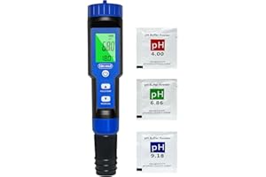 Ueomul Misuratore pH 7 in 1, PH TDS EC SALT ORP S.G Temperatura Meter, professionale Tester Qualità Acqua ad alta precisione con copertura protettiva con spugna per piscina, acquario, acqua potabile