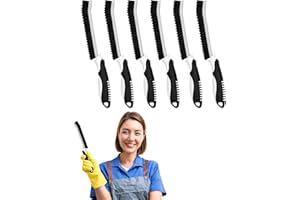 ‎CLEANGOR Cleangor Fugenbürste, Hartborsten Ecken Reinigungsbürste, Gezackter Bürstenkopf, Gadgets Wohnung Für Bad, Dusche, Küche, Toilette, Waschbecken, Fliesen (6, Schwarz)