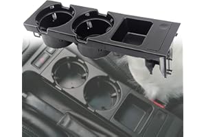Geloo E46 Getränkehalter für die Mittelkonsole Getränkehalter Doppel Münzhalter 51168217953 für B-M-W E46 3er-Serie E46 316i 318d 318i 320d 320i 323i 325i 325xi 328i 330d 330i M3