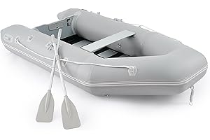 CO-Z 2.3m/3m Gommone Gonfiabile per Adulti Tender Gommone per 2/4 Persone Gommone Fondo in Lega Alluminio per Pesca Nautica Gioco Compatibile con Motore Fuoribordo (Capacità 300 kg /450 kg)