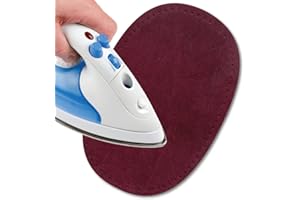 USIT, Toppe Scamosciate Termoadesive, 16x11 cm, Ideali per Riparare Pantaloni, Giacche e Camicie, Tinte Inalterabili, 2 Pezzi, Bordeaux