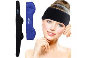 ‎NEWGO NEWGO Migräne Kühlpad Gel Kühlkissen, kühlpads stirn für Kopf, Migräne Stirnband Kalt-Warm Kompresse, Kopfschmerzen,Chronische Migräne, Sinusschmerzen,Stressabbau, 1 Stück (Schwarz)