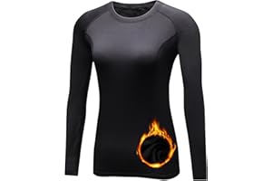 TERODACO Thermounterwäsche Damen Extra Warm Daumenlöcher Thermo Skiunterwäsche Damen Oberteile Innenfleece Weich Frauen Ski Unterwäsche Gym Sport Wandern Funktionsunterwäsche