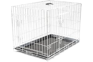 Vadigran Gabbia metallica pieghevole classica argento 91x61x66cm per cani taglia XL