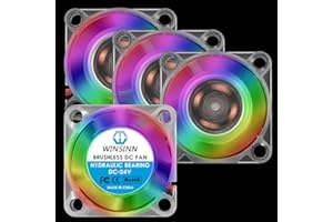 WINSINN 25 mm kolorowy wentylator LED 24 V hydrauliczne łożysko bezszczotkowe 2510 25 x 10 mm - wysoka prędkość (opakowanie 4 szt.)