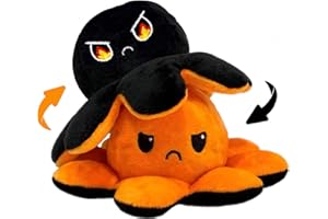 COLORS Reversible Octopus Plush Stuffed Animals | Soft Flippy Plushie | Gift for Halloween, Christmas, Birthday & other occasions | Happy Sad Mood Octopus toy shows your true emotion silently!