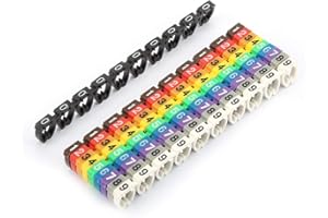 WALFRONT Repere Fil Electrique 100/150 Pièces 1.5/2.5/4/6mm² Marqueur de Numérotation de Fil Numéro Numérique Marqueurs de Fil de Tube étiquette Marqueur de Câble de Tube(100PCS KCM-2.5MM 2.5 carré)