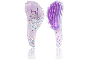 XIXKOLYU Szczotka do włosów dla dziewczynek, do rozczesywania włosów na mokro i sucho, szczotka do rozczesywania kręconych, grubych włosów, szczotka do rozczesywania włosów, grzebień do wszystkich rodzajów włosów (fioletowa)