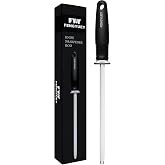 FENGYUEY Sharpening Chaira [Original] &ndash; Professional Carbon Steel Kitchen Knife Sharpener | Manual, Ergonomic Handle, Hanging