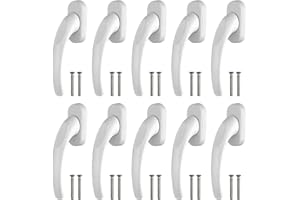 AUTOUTLET Manillas de Ventana 10 unidades sin Cilindro de Cierre, Manilla de aluminio en longitud de perno 35 mm, tiradores de puerta para ventanas, puertas de patio