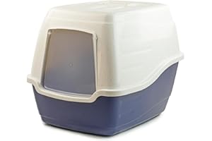 KCT Enclosed Hooded Large Cat Litter Box/Tray/Pet Loo - Blue