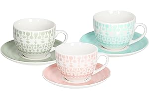 Tognana Gipsy Soft, Set 6 Tazze da Tè con Piattino, Porcellana Multicolore, cc 270
