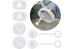 AIKEIS Aikes - Juego de 6 tapas para vasos Stanley 1.0, tapas de pajita, tapones a prueba de fugas, juego de 2 vasos de cristal, accesorios a prueba de fugas (blanco transparente)