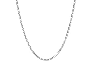 HZMAN Kubanische Kette für Männer Edelstahl Herren Silber Kette Diamantschliff Hip Hop Link Ketten Halskette 16-30 Zoll