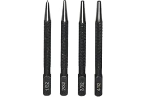 AMUSINGTAO 4Pcs Centre Punch Set,Nail Punch Set, Portable Positioning Punch Set for Drilling and Marking 1/32