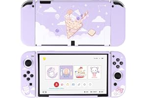GeekShare Schutzhülle für Switch OLED-Modell, weiches TPU Slim Case Cover kompatibel mit Nintendo Switch OLED-Konsole und Joy-Con (Eiscreme-Katze)