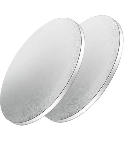 Kootek Cake Boards 30,5 Cm Rund (6 Stück) - 1,27 Cm Dick, Silber, Für Mehrschichtige Kuchen