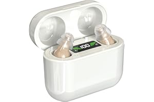 Kirdume Amplificador Auditivo | Sonido Mini para Personas Mayores Recargable | Voz Y Audio Personal para Personas Mayores Y Adultos Juego 2 con Caja Carga Portátil