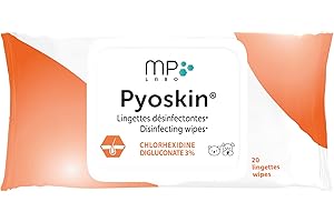 MP Labo Pyoskin® Wipes - Lingettes désinfectantes (3% de chlorhexidine) pour Chien et Chat (20 lingettes)