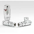 Hot Flow Chrome Marella 3 Modern Thermostatic Radiator Valve Straight TRV. Includes Straight TRV Body, Wheel Head & Lock Shield for Quick & Easy Temperature Control.