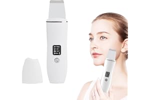 AZONELIFE Peeling Ultrasonico Facial, 4 en 1 Espatula para Limpieza Facial, Espatula para Limpieza Facial, Limpiador Facial Ultrasónico con 4 Modos, Facial Skin Scrubber Recargable, Espatula Ultrasonica Facial