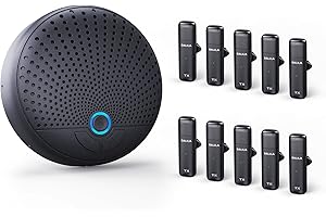 BALILA Conference Speaker and Microphone with 10 Wireless Mics, 360° Voice Pick up& Noise Reduction, Conference Microphone Compatible with Leading Platforms for Large Call Meeting, Home Office