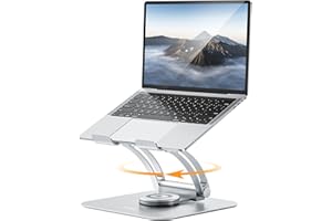 NULAXY Laptop Ständer 360° Drehbarer Basis Laptopständer Höhenverstellbar Notebook Stand mit Heat-Vent MacBook Halterung Schreibtisch für bis zu 22 lbs kompatibel für Allen Laptop Notebook, Silber