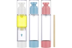 Segbeauty Crema Mani Dispenser, 3 Pezzi 50ml Airless Flaconi, Dosatore Contenitore Bottiglie, Leggero e Portatile, Airless Porta Crema Pump di Plastica, Contenitori da Viaggio per Liquidi