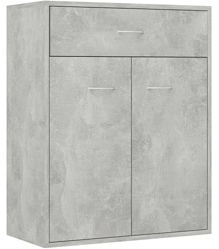 Credenza Moderna,Madia Da Cucina,Mobile Buffet,Armadio Da Cucina Grigio Cemento 345x34x180 Cm In Legno Multistrato 79035738